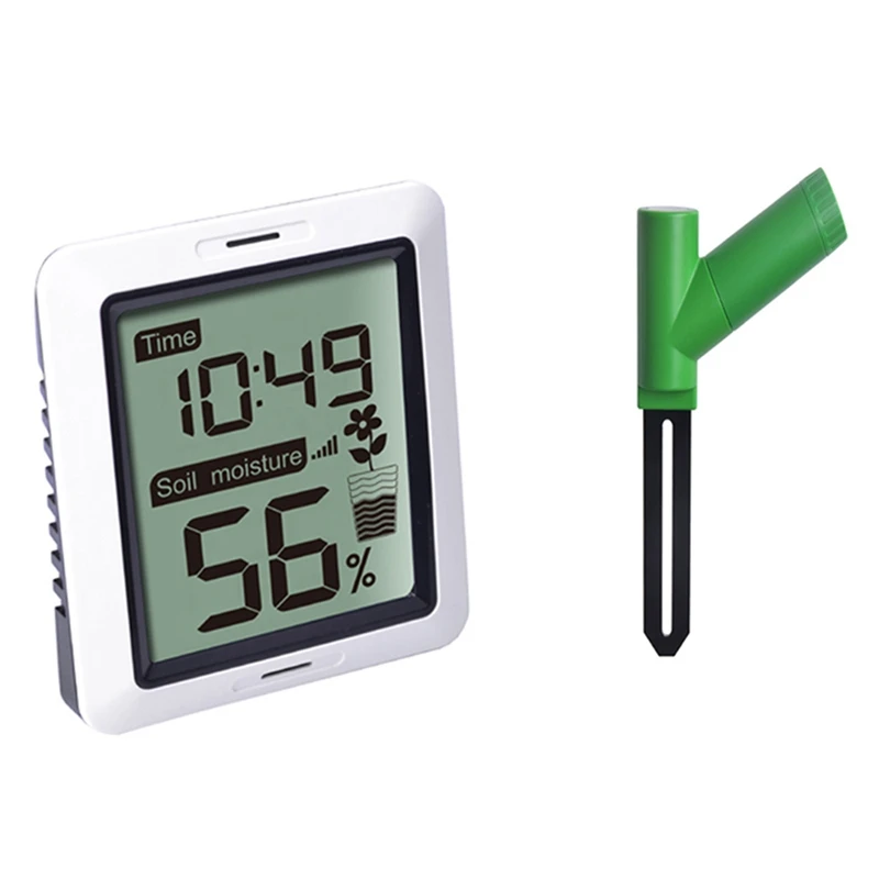 

ABSF Wireless Soil Moisture Tester Hygrometer Time With Display Greenhouse Garden Plant Moisture Monitor Sensor 433Mhz