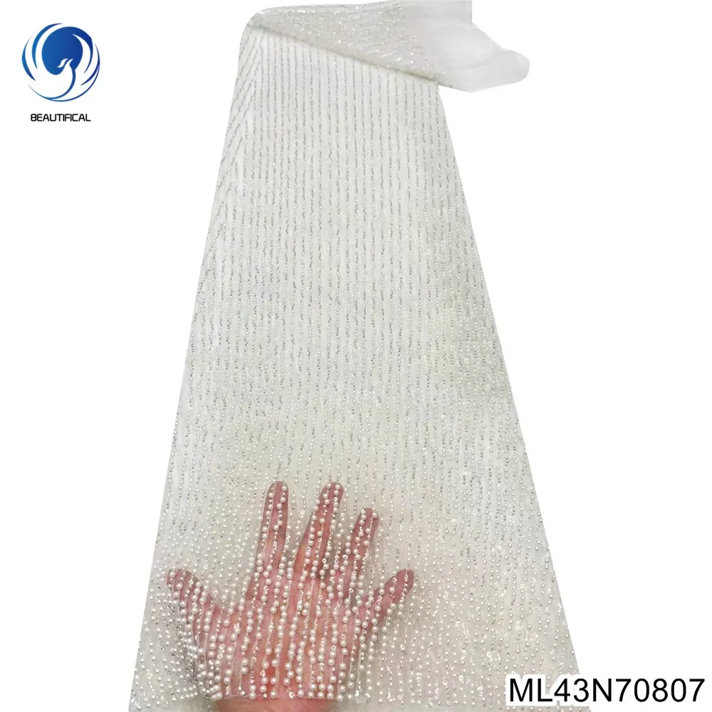 

Роскошные высококачественные белые бусины Frenc, Блестящие Блестки, жемчужина, Фотофон для свадебного платья ML43N708