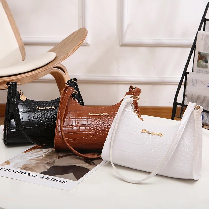 

Solid Color Handbags for Women PU Leather Strap Shoulder Bags Retro Leisure Underarm Bag Female Shopping Armpit Bags 2023 Trend