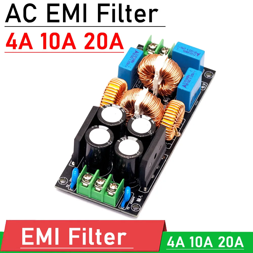 

EMI Filter 4A 10A 20A AC 110V 220V Purify power RFI DC isolator purification filter noise FOR audio decoder Amplifier