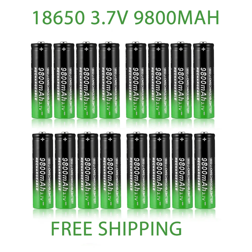 

2022 new fast charging 18650 battery high quality 9800mah 3.7V 18650 Li ion battery flashlight charging battery + free delivery