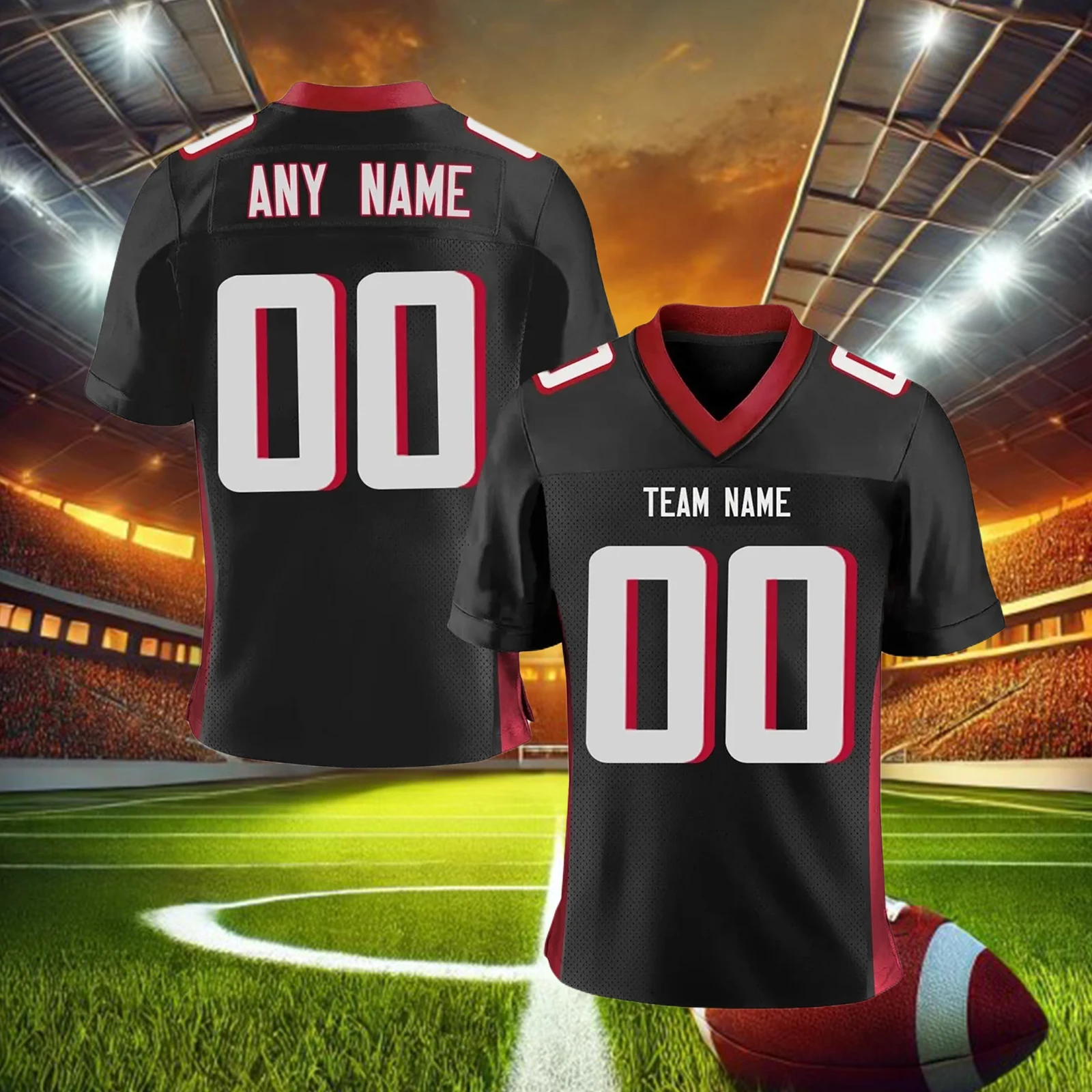 Джерси для американского футбола на заказ черно-белый цвет мужчин женщин и детей