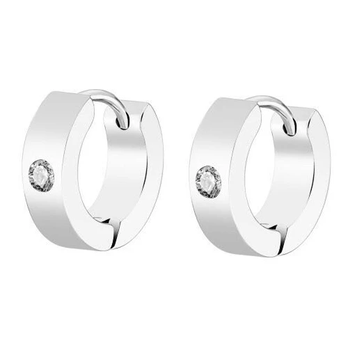 Оптовая продажа ювелирных изделий -- серьги-кольца из титановой стали с гладким