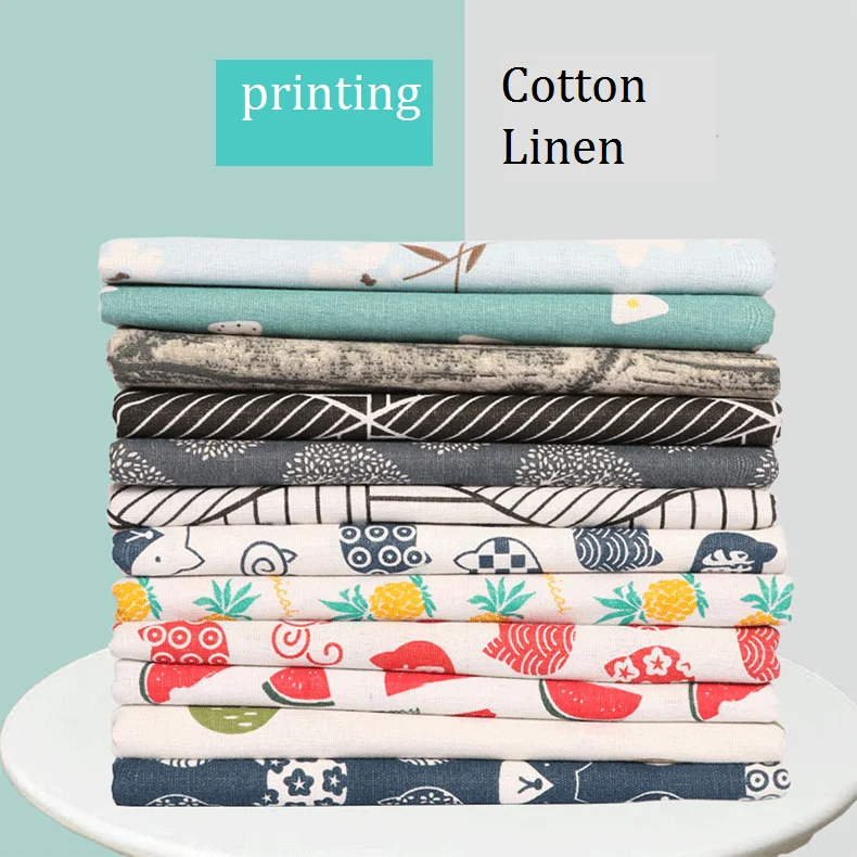 100 см x 150 см хлопковая льняная ткань с принтом для дивана, занавески, подвесная ткань, сетчатая скатерть, «сделай сам», ткань для шитья одежды 300 г/м