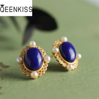 qeenkiss eg5141 fine jewelry wholesale fashion woman girl bride party birthday wedding gift vintage oval 24kt gold stud earrings