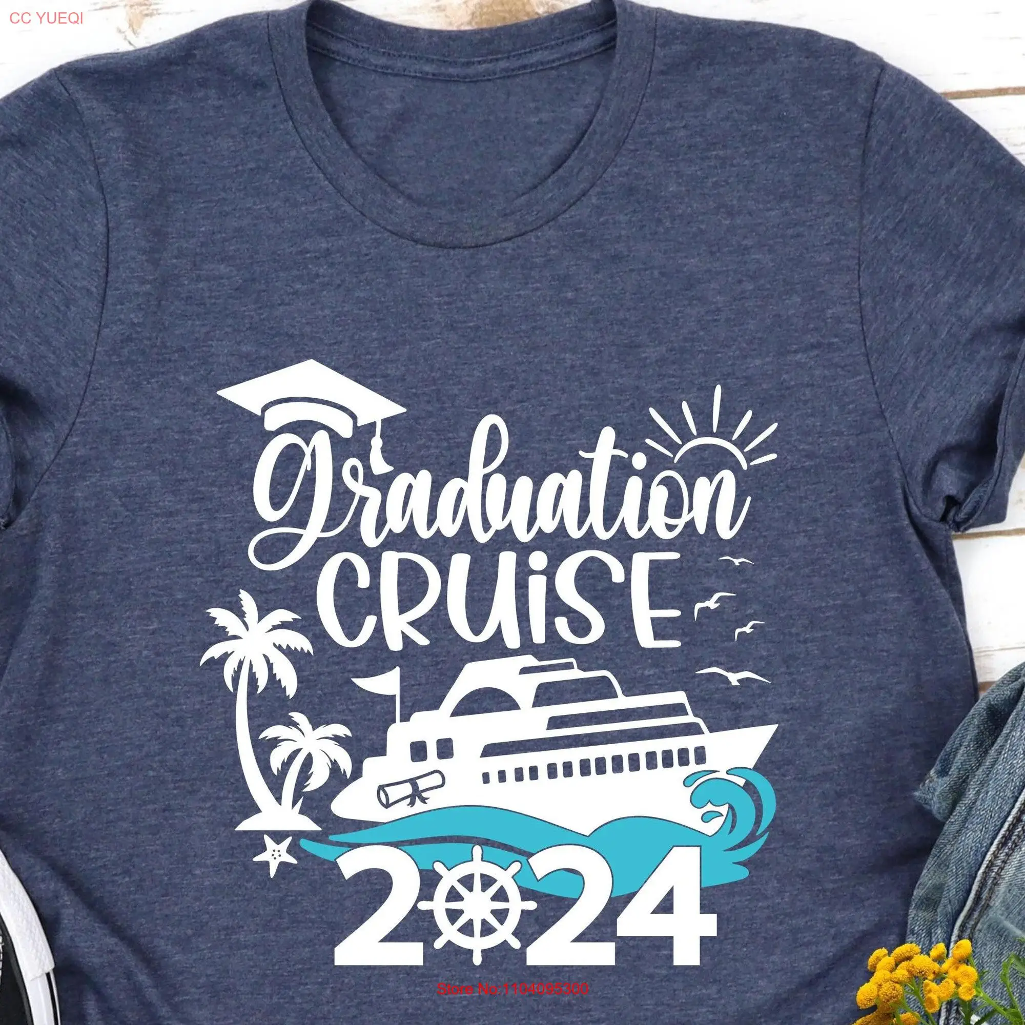 Футболка с длинным или коротким рукавом для выпускного турнира круиз 2024