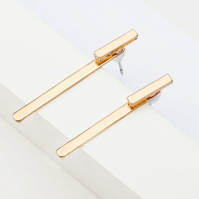 

New Simple Metal Geometric High End T Shaped Bar Earrings for Women Girl Aesthetic S925 Silver Needle Luxury Jewelry Kpop Gift