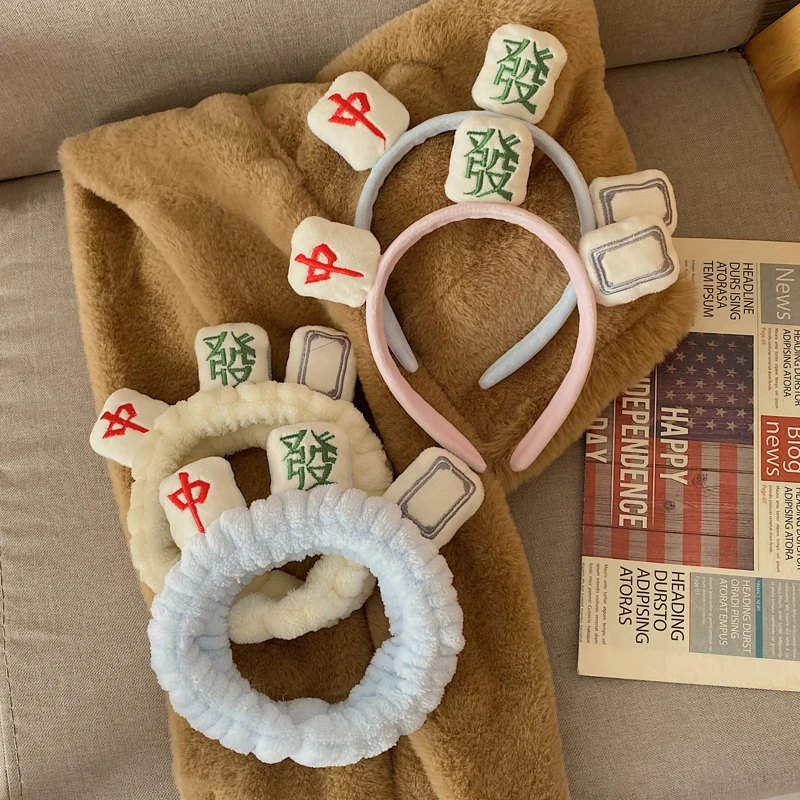 

Fortune Mahjong Hearband Female Face Wash Funny Hair Band Cute Hair Accessories