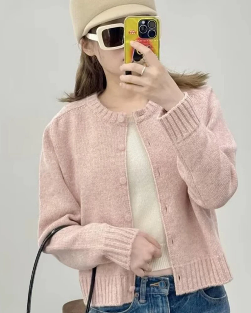 NIGO LP женский весенне-осенний шерстяной вязаный свитер однотонный кардиган с