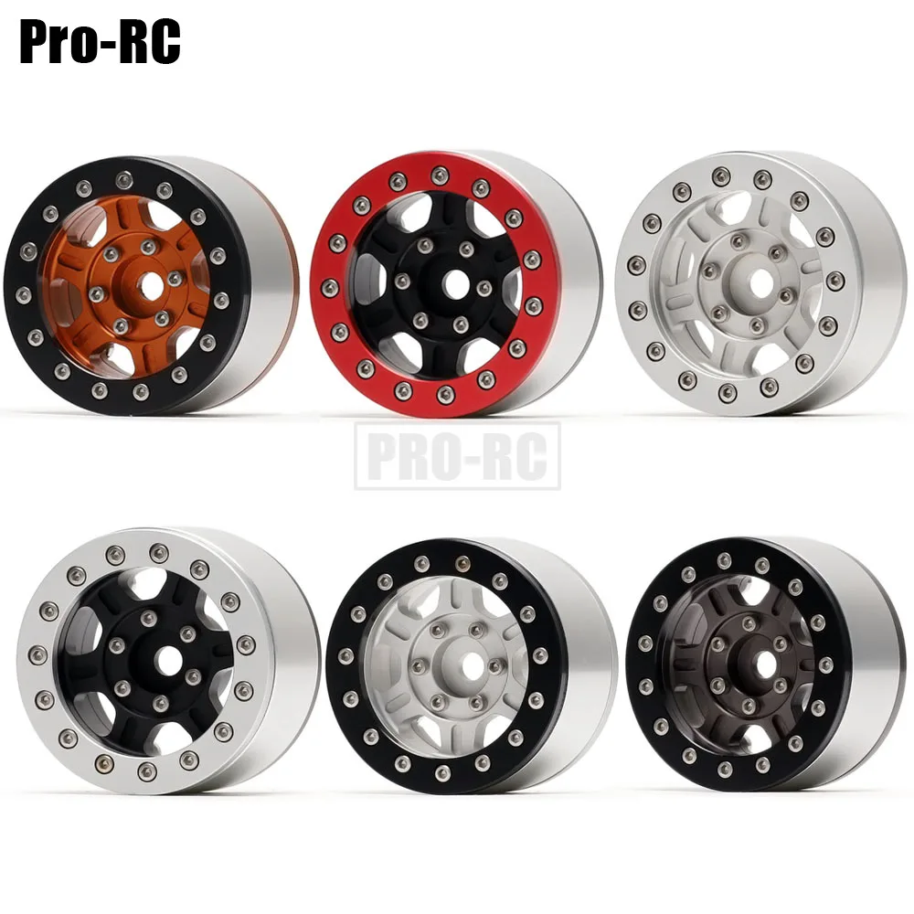 

4Pcs Alloy 1.55" Beadlock Wheels Rim Hub For 1/10 Axial Yeti Wraith Off-Road 90056 TF2 CC01 LC70 jimny Adults RC Car Parts