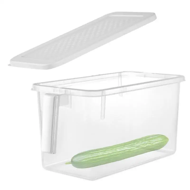 

Refrigerator Organizer Bins Clear Food Container Box With Lid Storage Tool With Handle For Fruits Meats Vegetables And Eggs