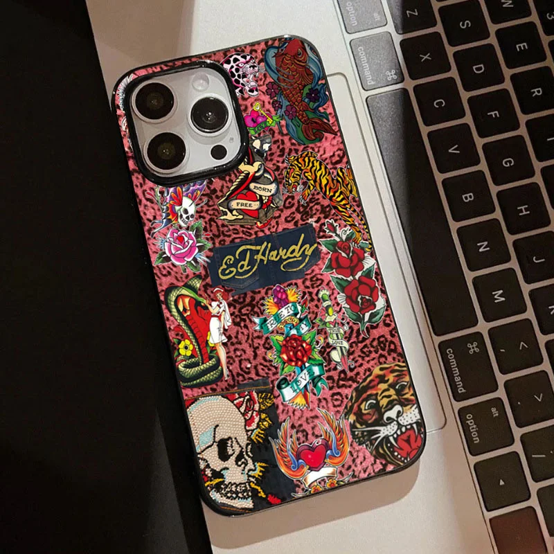 Фото Чехол для телефона с леопардовым принтом, черепом, змеиным тигром для iPhone 16, 15, 14, 13, 12, 11 Pro Max X XS XR XSMax 7, 8 Plus 16e, мягкий чехол №2