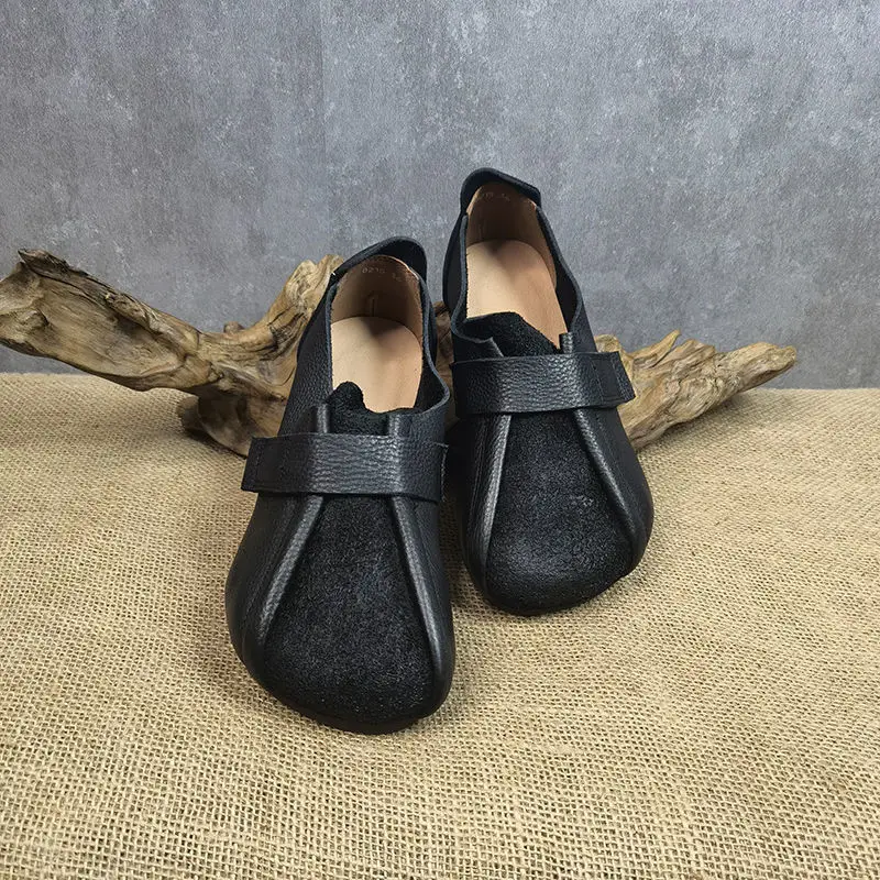 2023 New Arrivals Round Toe Flat Ballet Loafers Woman Simple Soft and Suede Leather Moccasins Ladies Retro Shoes Women Flat Shoe