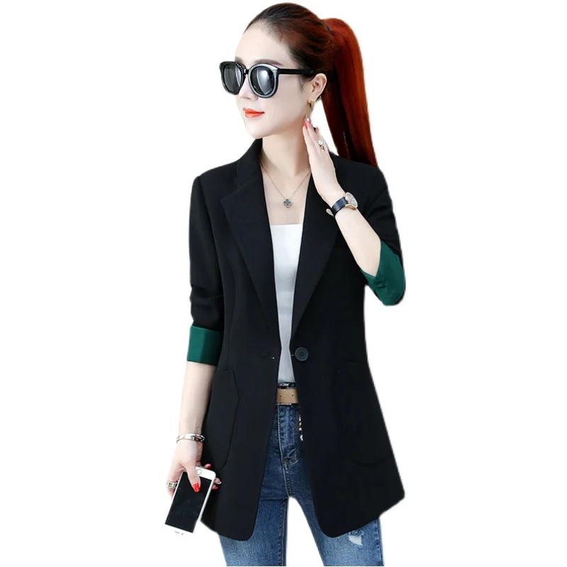 5XL пиджак Женский блейзер Новый стиль весенняя одежда мода Slim с длинными рукавами