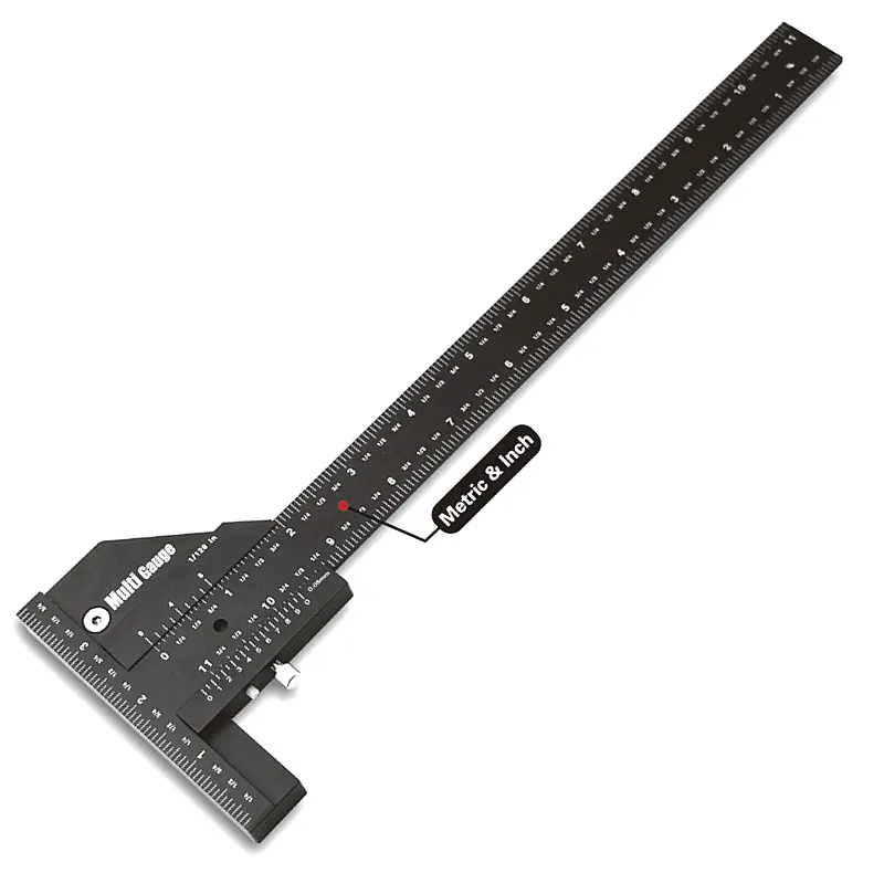 

Multi Woodworking Sliding Gauge Aluminum Alloy Scribe Ruler Depth Gauge T-Square Scribing Measuring Tools Marking wood tool