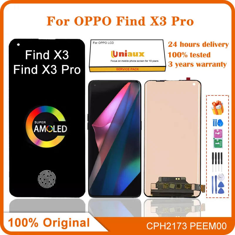 6,7 'оригинальный Amoled для Oppo Find X3 Pro CPH2173 ЖК-дисплей Сенсорная панель дигитайзер для Oppo Find X3 PEEM00 сенсорный экран