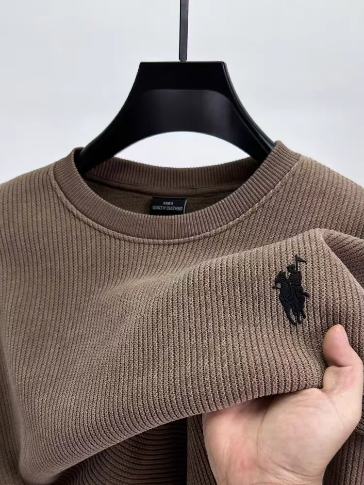  Роскошный мужской трикотажный свитер круглый воротник осень - зима новая мода