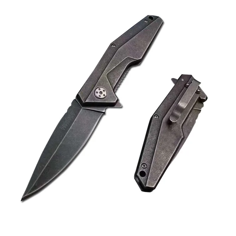

Kes- 1318 Pocket Folding Knife Black Stonewash 8Cr13Mov Blade Tactical Rescue Hunting Fishing EDC Survival Tool Knives Xmas Gift