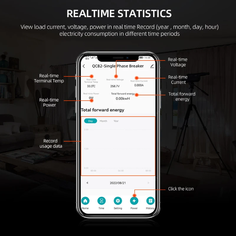 Беспроводная Автоматическая выключатель Tuya 63A с поддержкой Wi-Fi