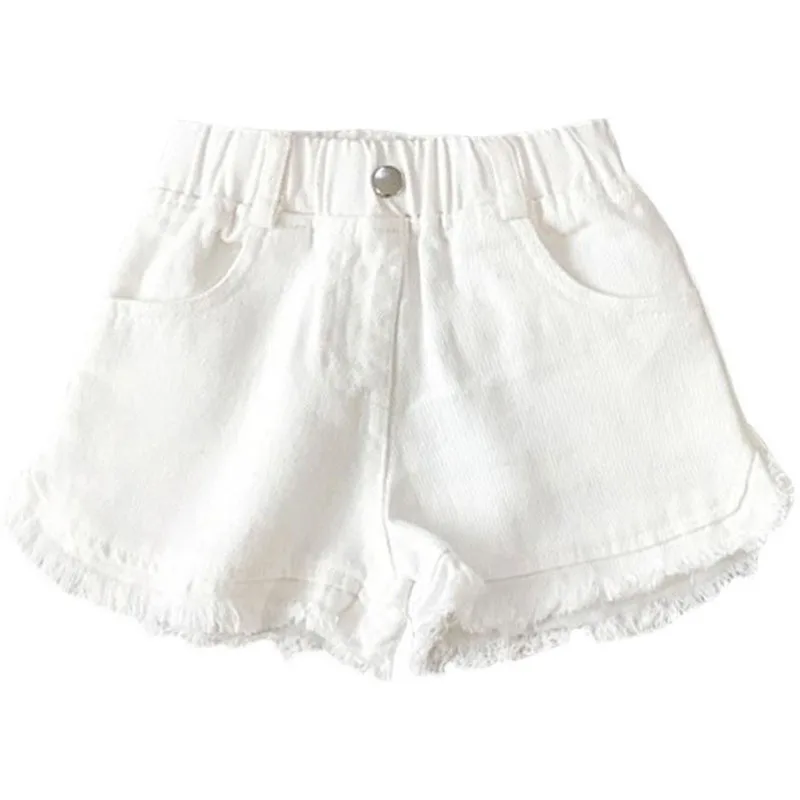 Children'S Clothing Summer New Solid Color Korean Pants Girls Casual White Jeans Toddler Kids Solid Color Shorts Baby Hot Pants images - 6
