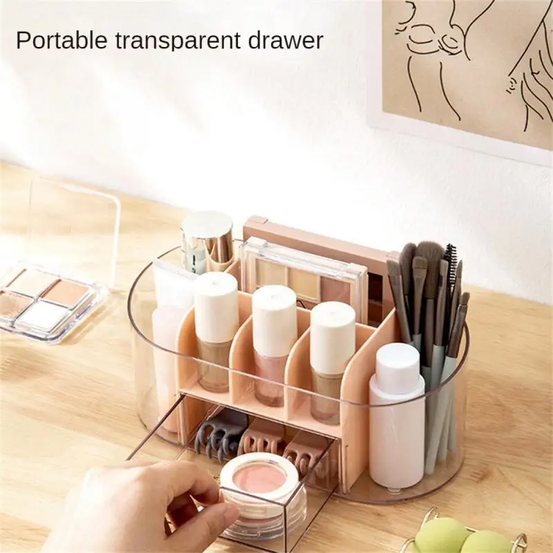 

Cosmetics Storage Box Drawer Desktop Skincare Product Sorting Box Divided Transparent Lipstick Makeup Storage Rack Simple Case