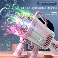hot kids gatling bubble gun toy 64 hole charging electric automatic bubble machine summer outdoor soap water kids toy