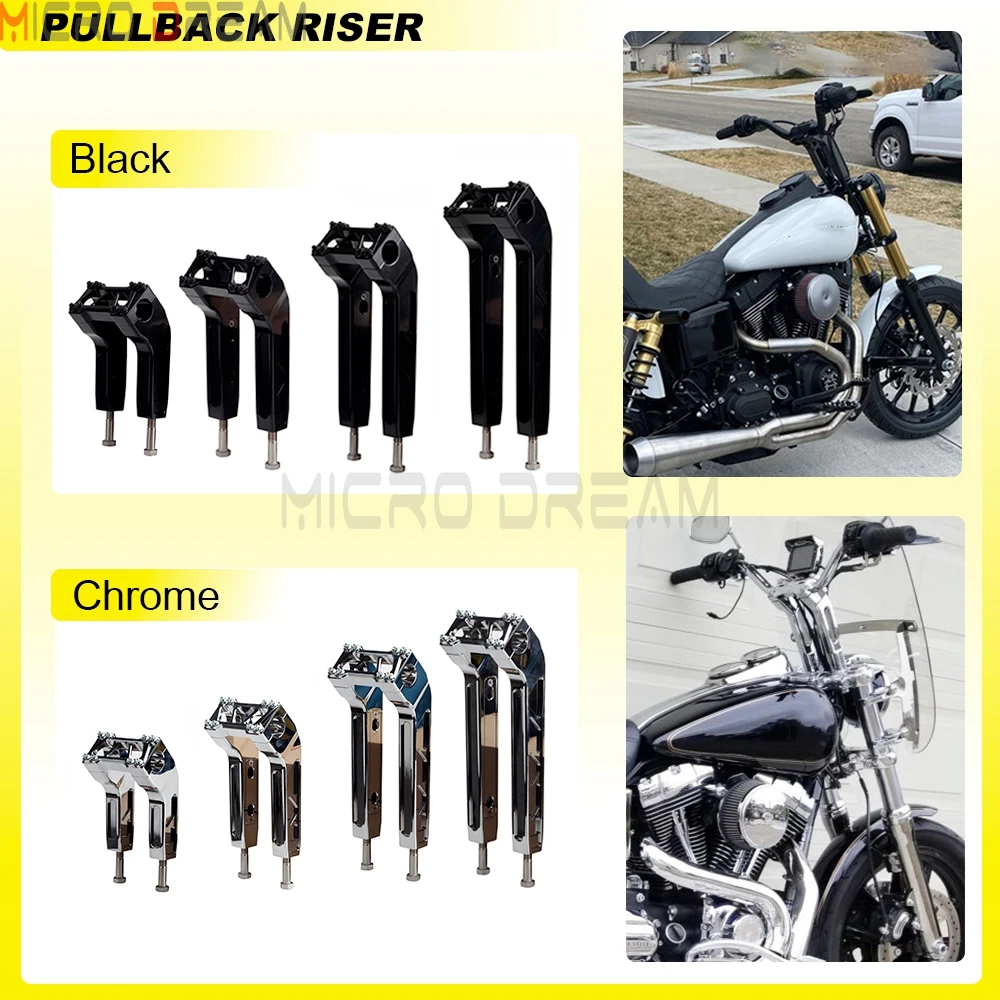 Фото Для Harley Road King FLHR Softail Dyna Street Bob Sportster мотоцикл Pullback/прямой руль стояк клубный комплект выноса руля №3