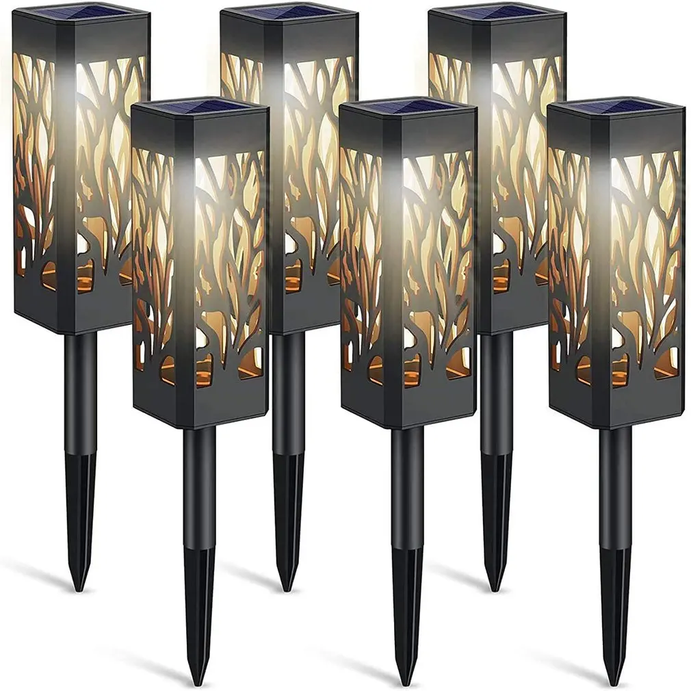 

6 Pcs Hollow Square Led Solar Light Outdoor Lighting Landscape Decorative Light For Garden Lawn Lawn Lamp
