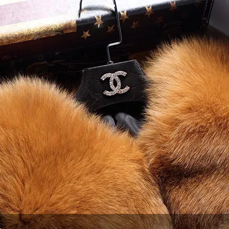 Winter imitation fox fur stitching jacket short women's disassembled long-sleeved vest large size slimming