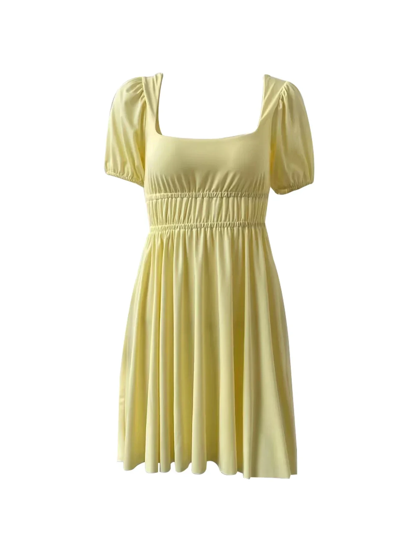 Женское однотонное эластичное плиссированное мини-платье элегантное облегающее