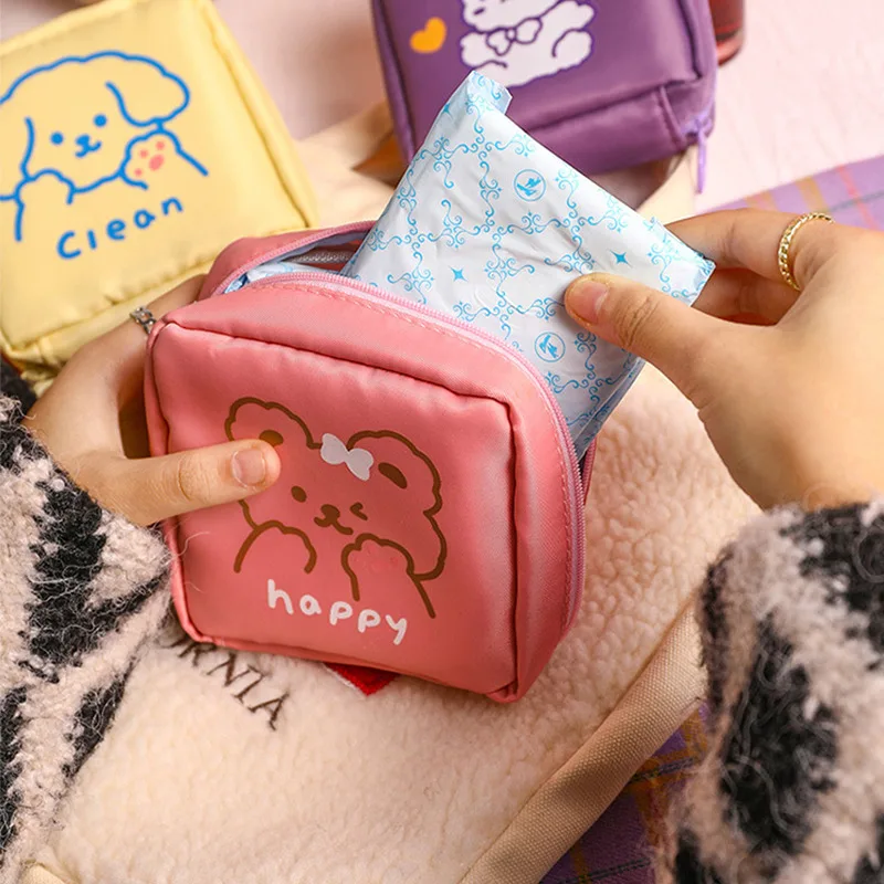

Sanitary Napkin Storage Bag Women Tampon Bags Credit Card Holder Pouch Napkin Towel Cosmetics Cotton Coin Purse Organizer