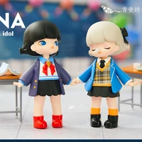 mini little girl figurine ornament resin doll blind box short hair campus idol model doll mystery bag children gift decoration