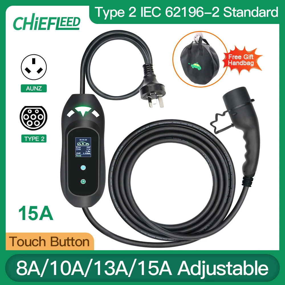 Зарядное устройство для электромобилей, 15 а, с вилкой Стандарта Австралии, 3 контакта, тип 1, Тип 2, 5 м, 220 В, 8 А, 10 А, 13 А