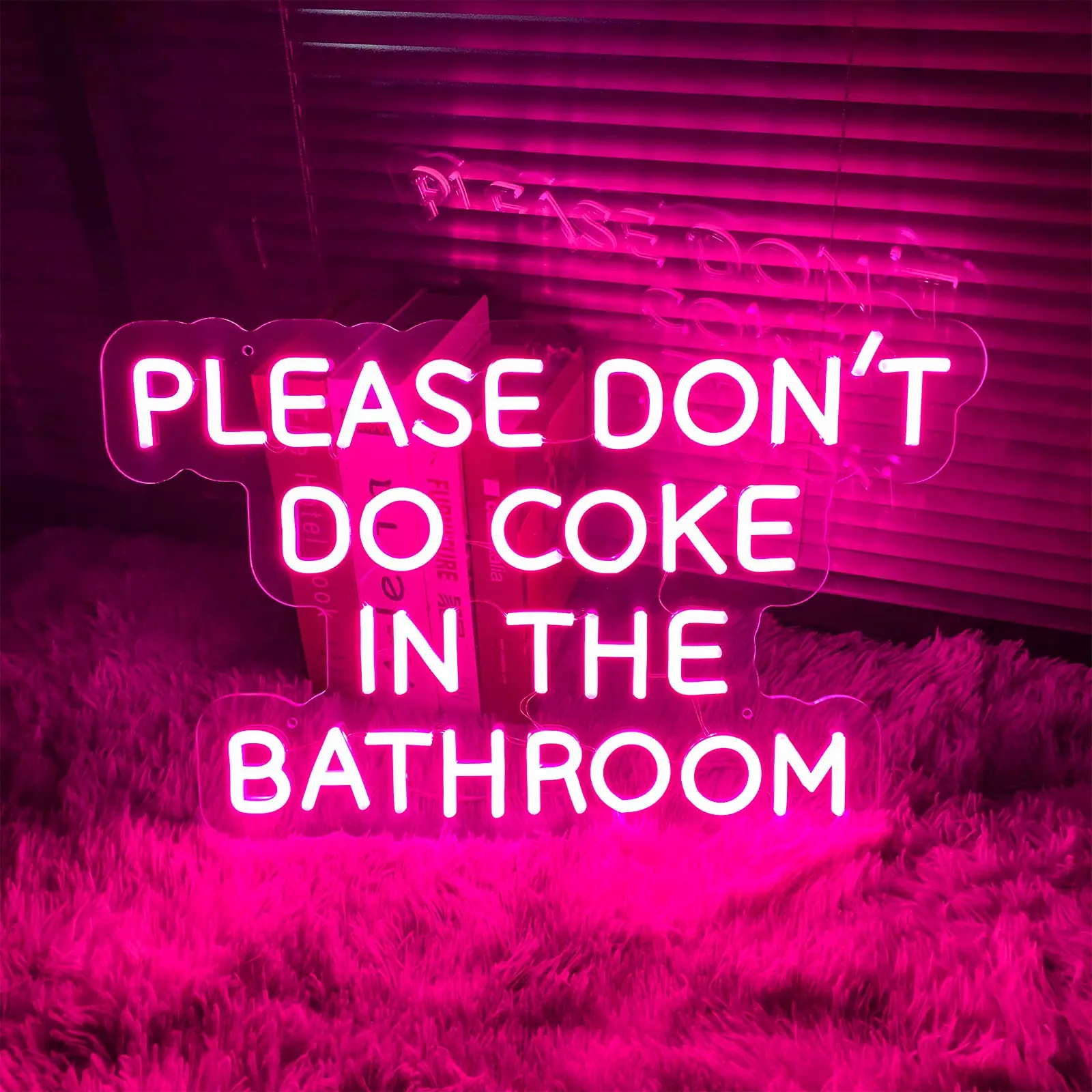 Please Dont Do Coke in The Bathroom letrero de neón LED luz de neón para decoración de pared de baño hombre signo de cueva arte de pared para Bar hogar 18x12
