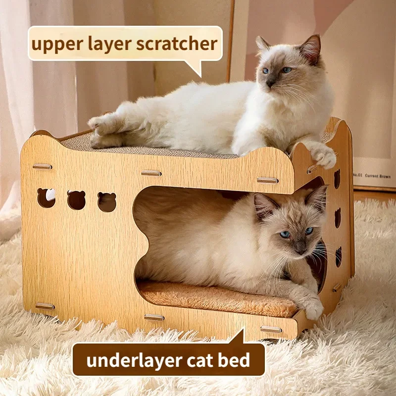 

Cat Nest Hammock Cabinet Kitten Wooden Cat Bed Detachable Puppy Sleep House Pet Supplies