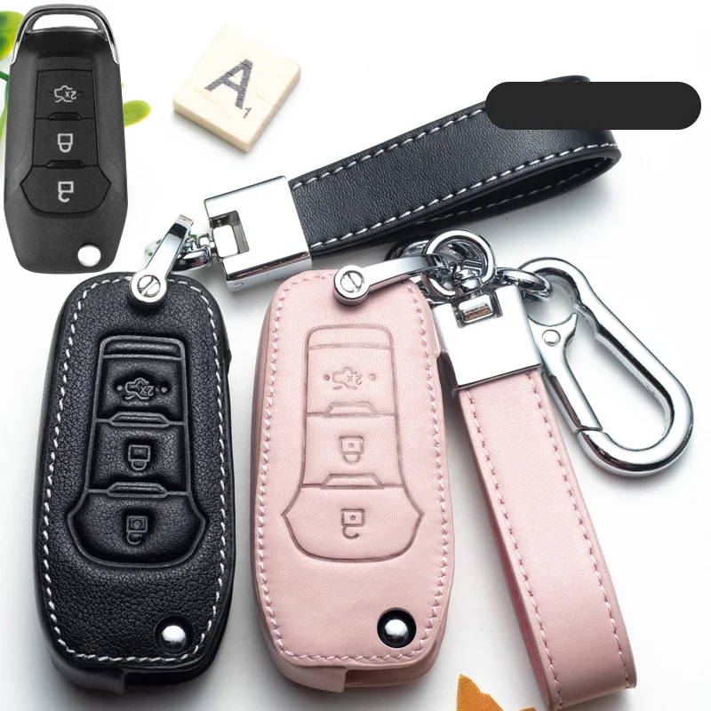 

Leather Lady Use Pink Car Key Case Cover for Ford Figo 2017 Mondeo 5 Ecosport Fiesta Mk8 Everest Ranger Fusion Kuga Escort F150