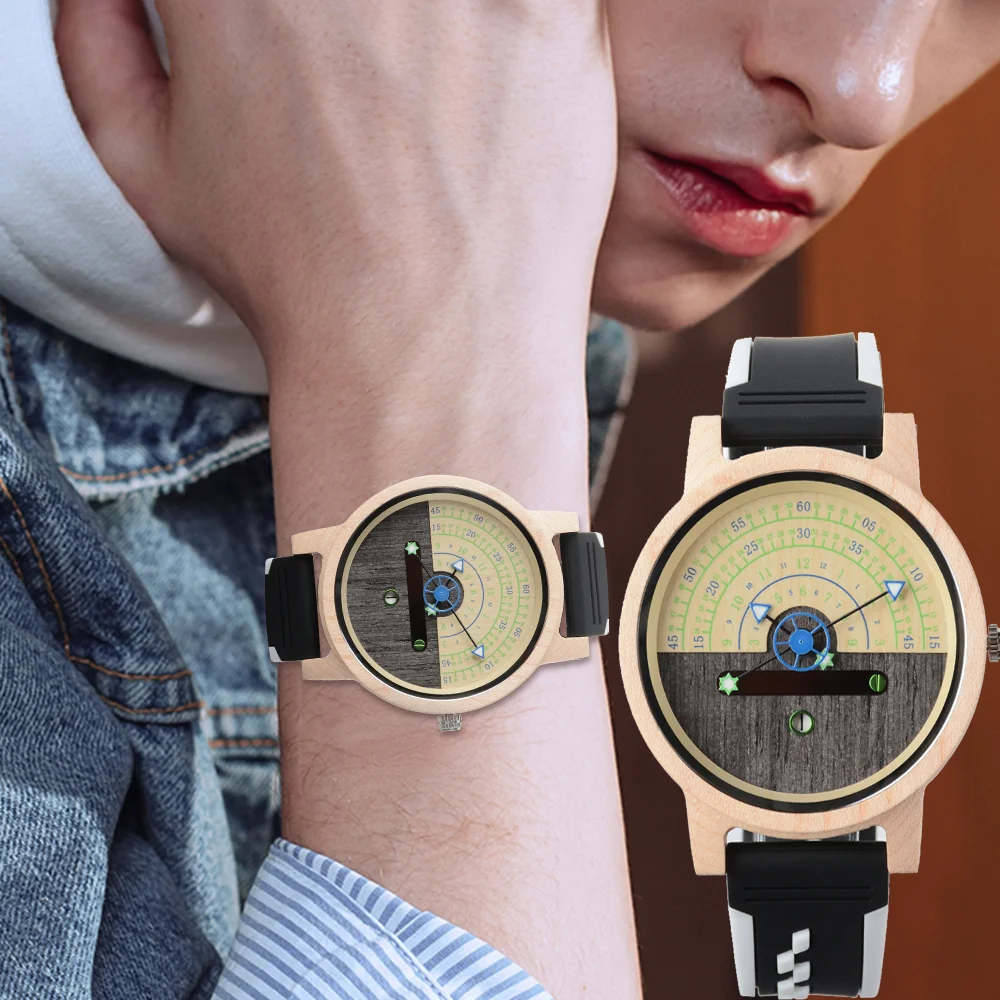 

Watches For Men Luminous Wood Watch Unique Creative Design Business Wooden Dial Hot Sell Clock Free Shipping Reloj de madera