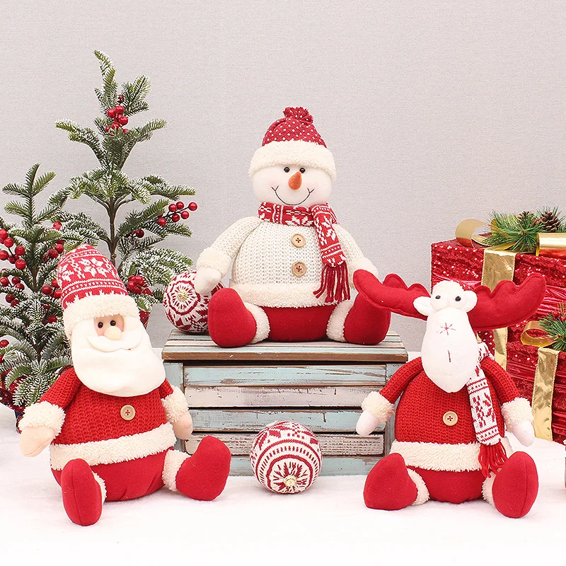 

2023 New Christmas Decorations Sitting Christmas Santa Claus Snowman Doll for New Year Christmas Decorations for Home
