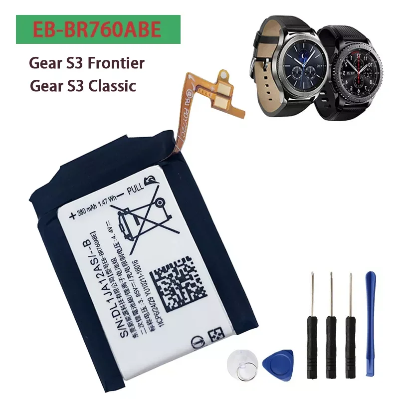 

NEW2023 Replacement Battery For SAMSUNG Gear S3 Frontier/Classic SM-R770 SM-R760 SM-R765 EB-BR760ABE Smartwatch Batteria with To