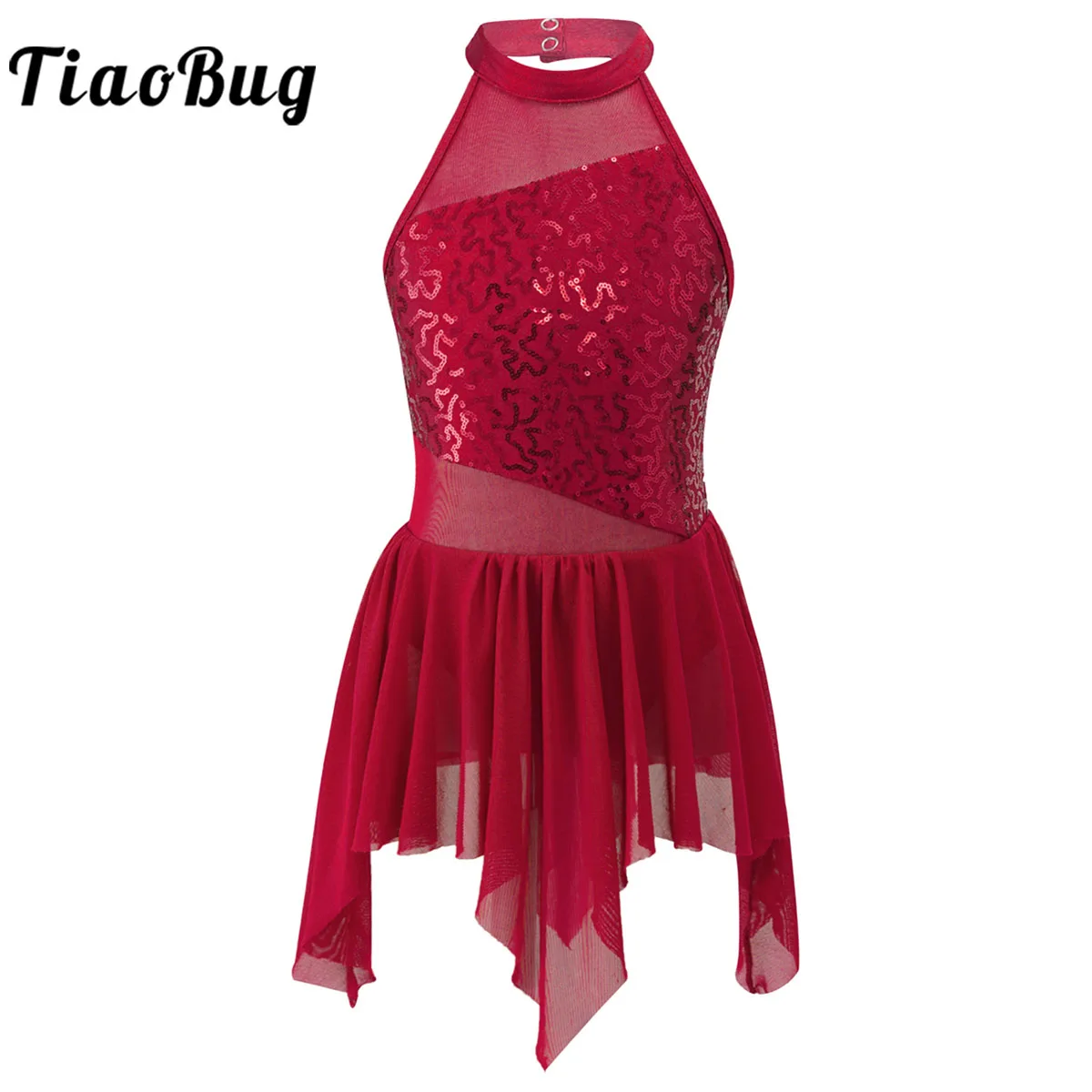 

Kids Girls Ballet Tutu Leotard Dress Ballerina Sequin Hollow Back Fairy Tulle Gymnastic Leotard Lyrical Dance Costumes Dancewear