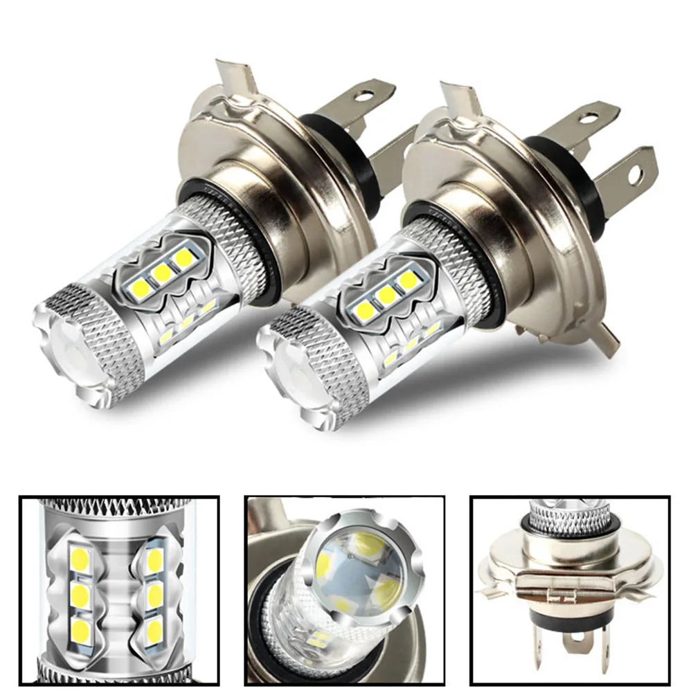 

1 Pair Motorcycle Fog Lights H4 LED Headlight 9003 HB2 6500K Bulbs High Low Beam Lamps Motorbike Accessories