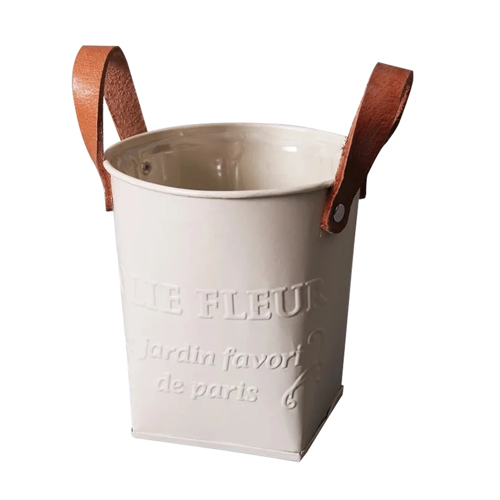 

1pc Unique Wrought Iron Flower Bucket Vintage Gardening Plant Container