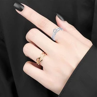 irregular double cut open geometric ring women men simple fashion adjustable jewelry