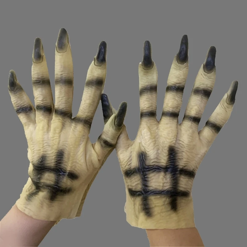 

Halloween Cosplay Ghosty Hand Shape Gloves Full Finger Mitten Cute Carnivals Outdoor Gloves Rubber Gloves for Boys Girls