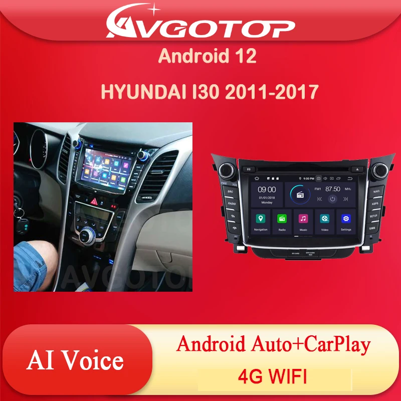 

AVGOTOP Android 12 Car DVD Player for HYUNDAI I30 2011 - 2017 Carplay IPS GPS WIFI Stereo Headunit 2 DIN Radio Germany warehouse