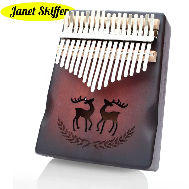 

Модернизированное пианино Kalimba с 17 клавишами, полностью из твердого дерева, Накладка для большого пальца, деревянные гравировочные заметки,...
