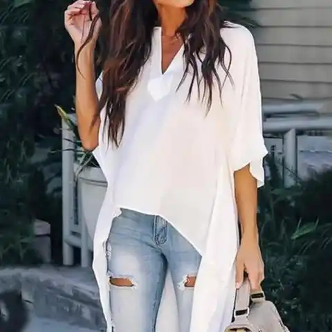 Women Leopard Irregular Blouse Short Front Long Back V-neck Long Sleeve Tops Fashion New Ladies Loose Shirts Autumn Spring