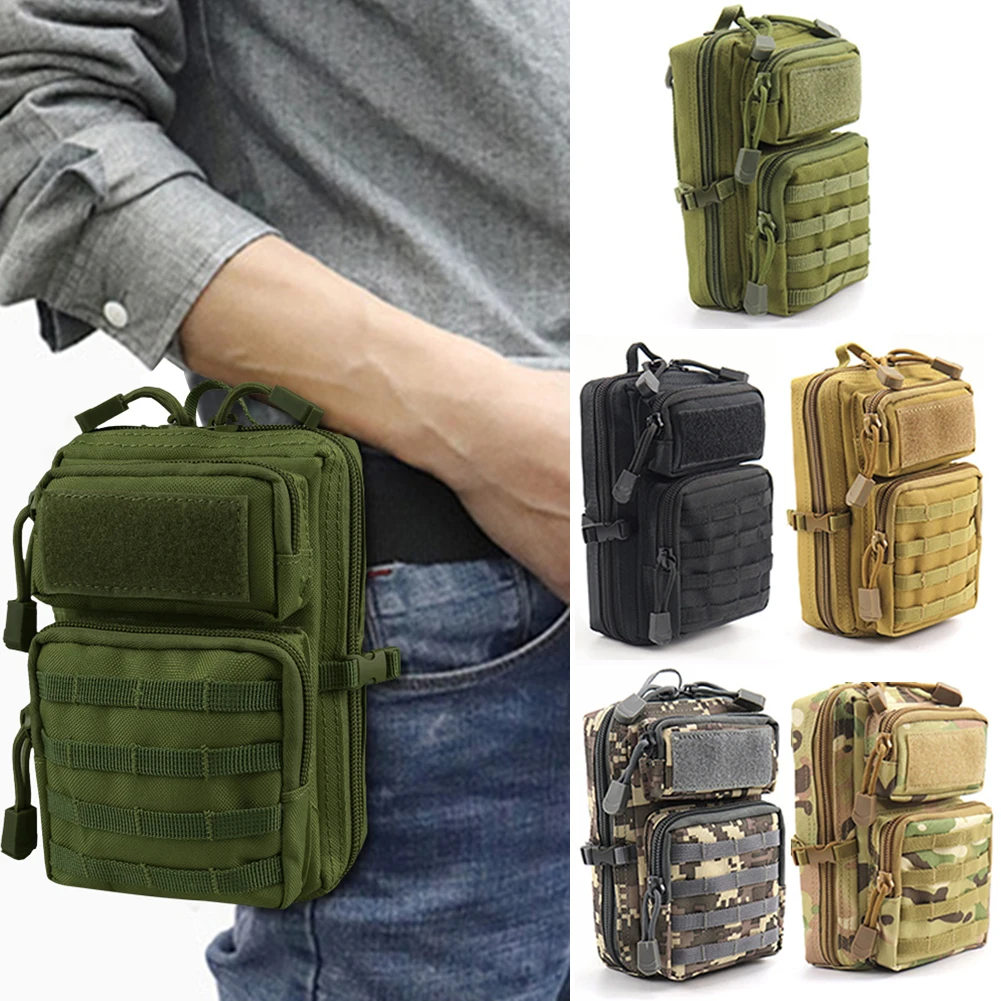 

Multifunction Molle Waist Bag Waterproof Nylon Purse Phone Holder Bags Anti Scratch Sport Climbing Pouch for Camping Hiking