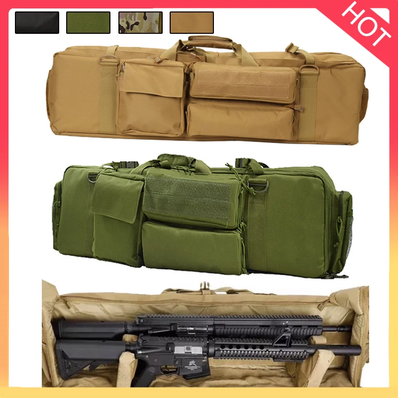 

Тактическая Сумка для оружия M249, военный армейский чехол для переноски страйкбольной винтовки CS охоты стрельбы пейнтбола с портативным пле...