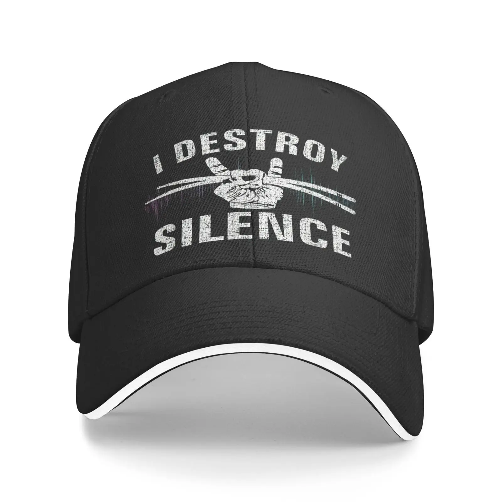 

I Destroy Silence Drums Drummer 1378 Men's Caps Cap Male Hip Hop Caps Man Cap Hat Beanie Caps Summer Men's Panama Hat Knit Hat